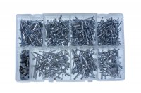 ASSORTMENT BLIND RIVETS NORMAL & LARGE HEAD 475-PIECE (1PC)