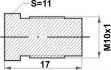 bouchon pour mamelon de conduite de frein m10x1x17mm sw11 1pc