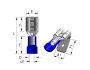 cosses preisolees en pvc standard insulated piggy back disconnectors bleu 63x08