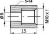 female brake nuts metric short m10x10x15mm hex14 5mm 10pcs