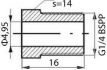 mamelon de conduite de frein 14bspx16mm sw14 495mm 1pc