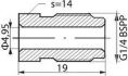 mamelon de conduite de frein 14bspx19mm sw14 495mm 1pc