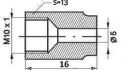 mamelon de conduite de frein m10x1x16mm sw13 5mm 10pc