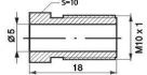 mamelon de conduite de frein m10x1x18mm sw10 5mm 50pc