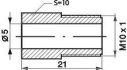 mamelon de conduite de frein m10x1x21mm sw10 5mm 1pc