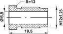 mamelon de conduite de frein m12x125x195mm sw13 65mm 10pc