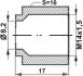 mamelon de conduite de frein m14x15x17mm sw16 82mm 1pc