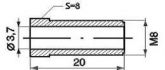 mamelon de conduite de frein m8x20mm sw8 37mm 10pc