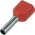 manchon dextrmit de cble double rouge 2x 10mm longueur8 20pc