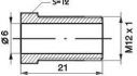 remnippel m12x1x21mm sw12 6mm 1st