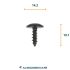 tapping screw xl black tx25 50x16 100pcs